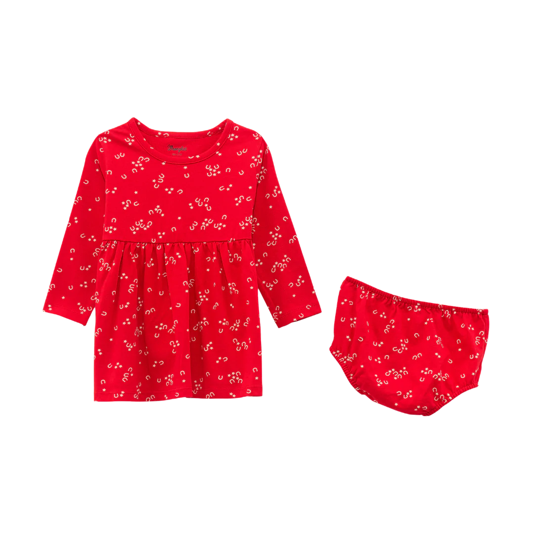 Toddler Red Knit Girls Dress by Wrangler Red / 6-9 Months Toddler Red Knit Girls Dress by Wrangler Red / 6-9 Months