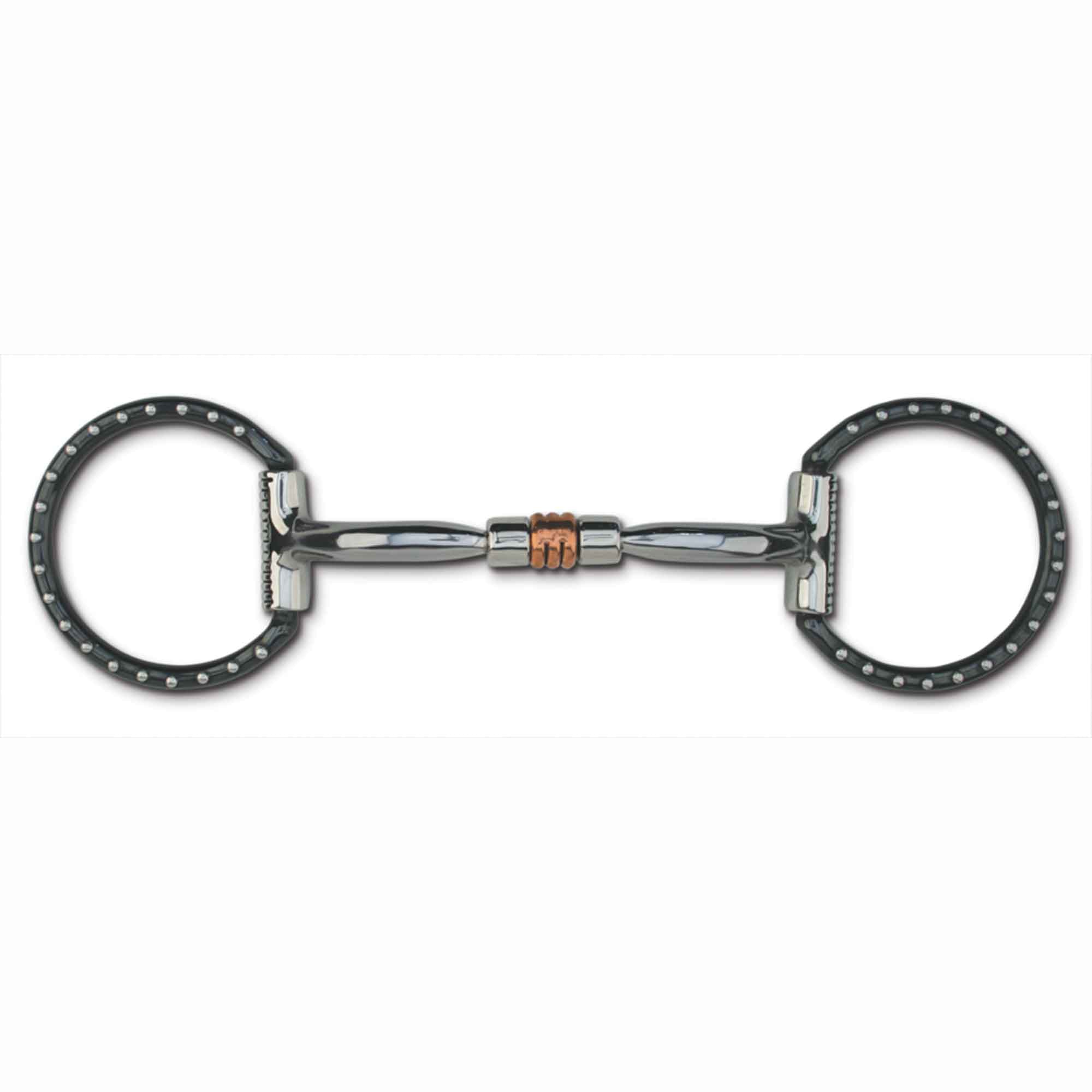 89-16035 Black Steel Western Dee with Comfort Snaffle with Copper Roller MB 03