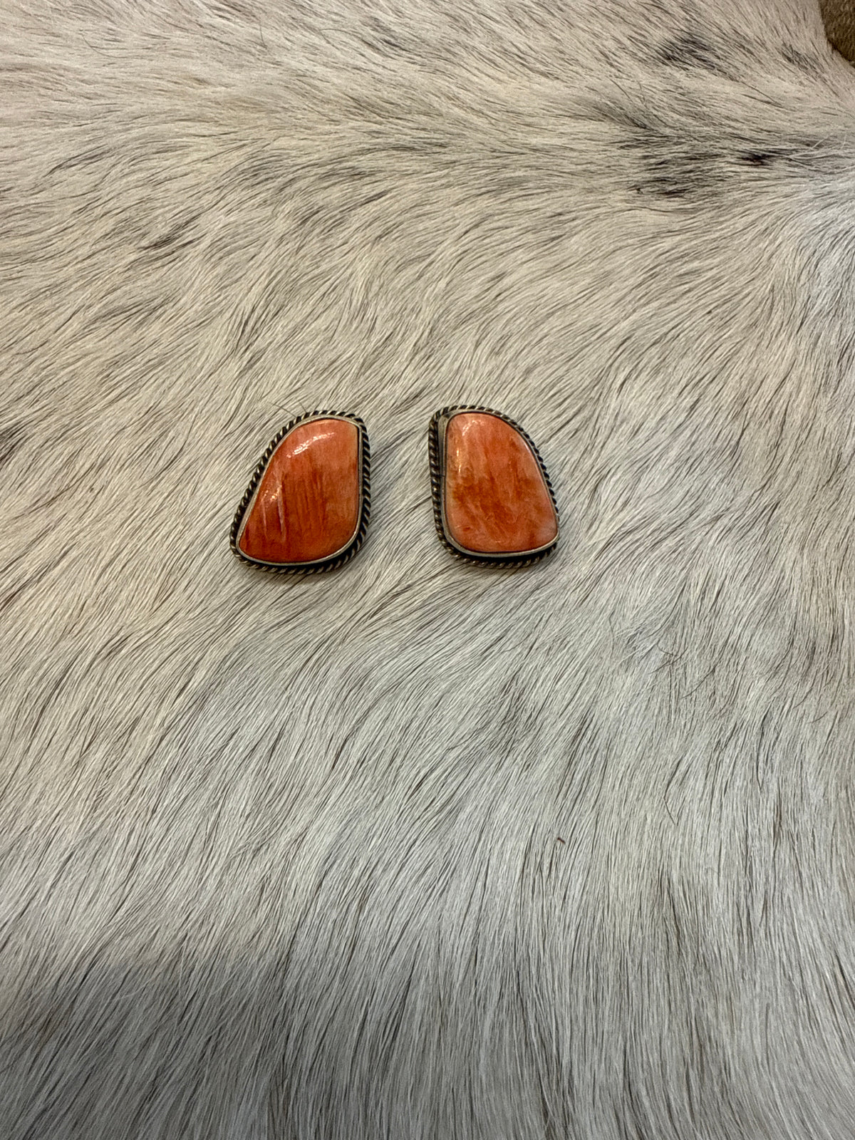 Red Spiny Post earrings 093126