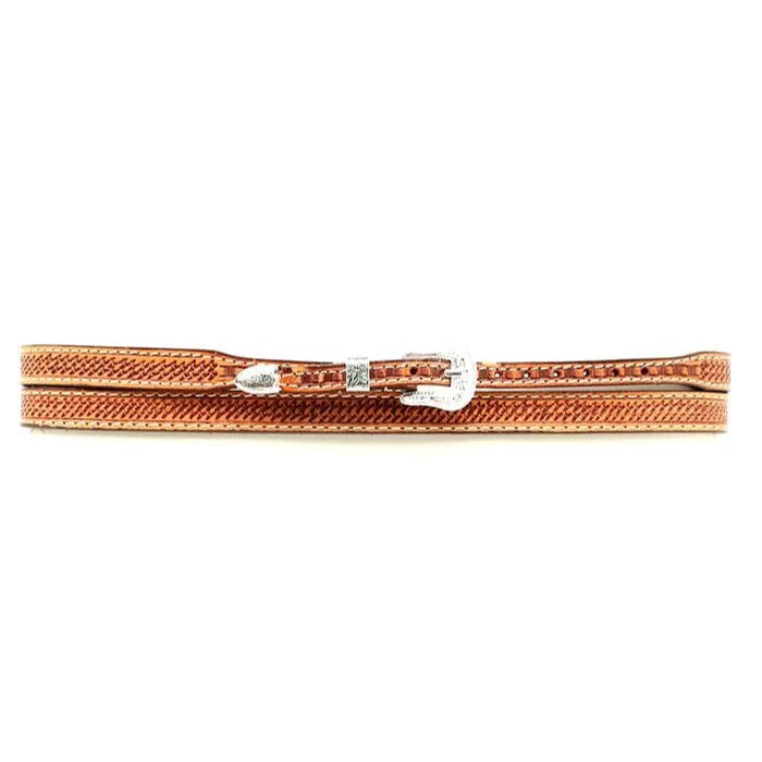 Basketweave Tooling Genuine Leather Hatband 0234648