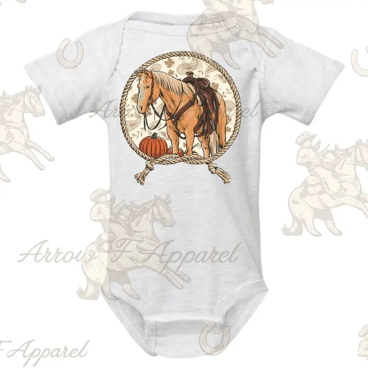 Fall Paisley Roping Horse Onesie