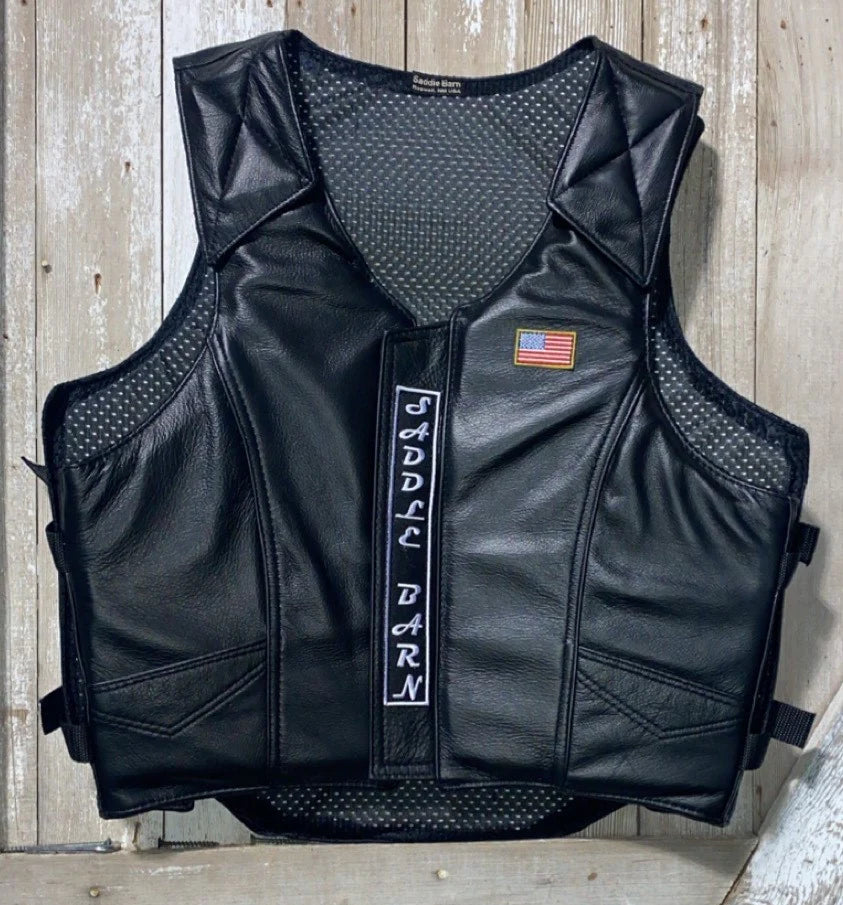 Rough Stock Pro Rodeo Protective Leather Vest 10-67