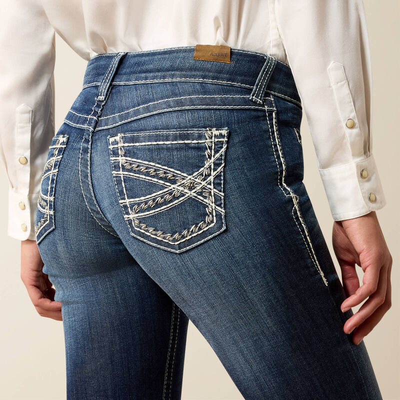 ARIAT Trouser Mid Rise Stretch Entwined Wide Leg Jean