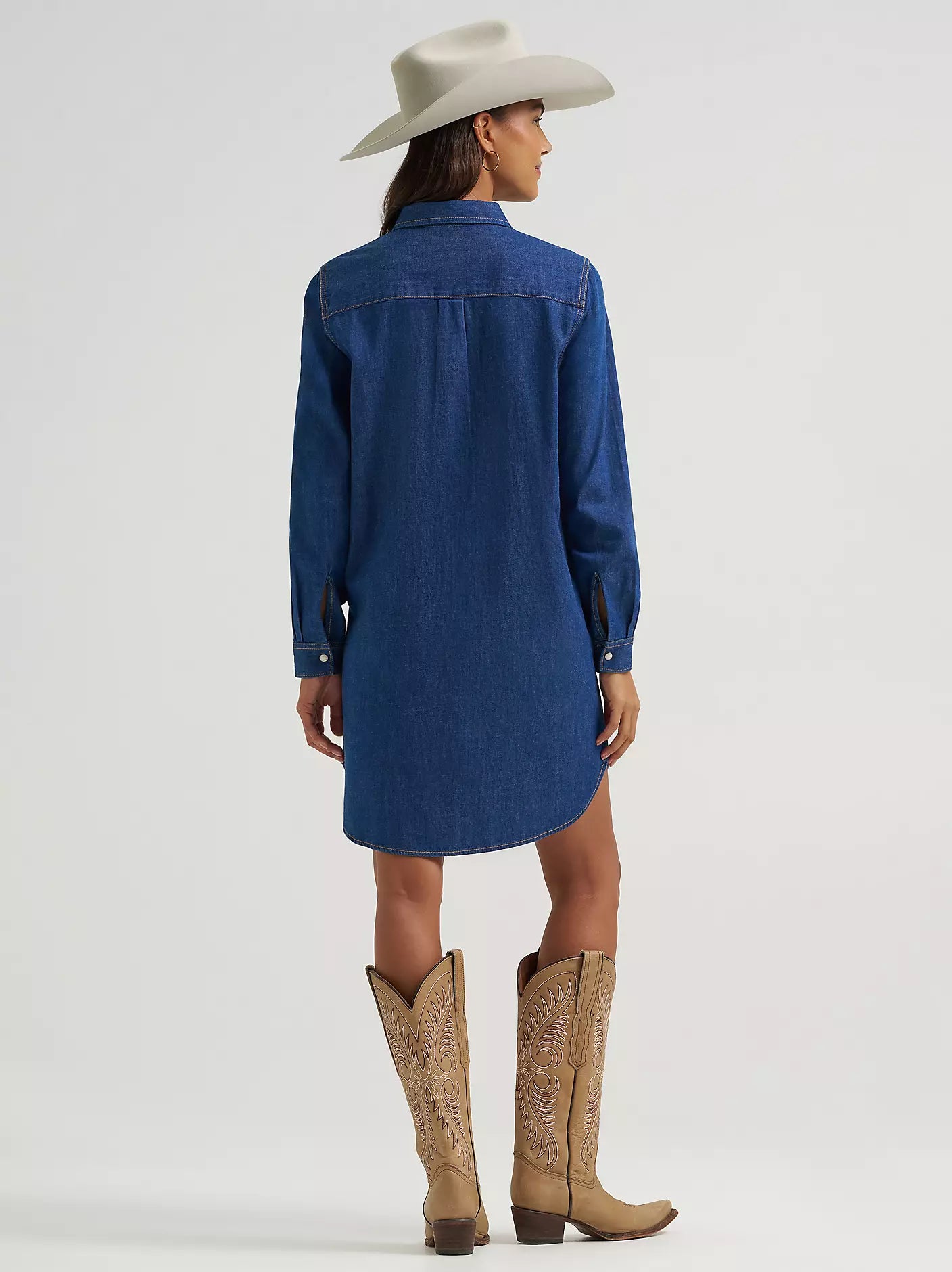 WOMEN'S WRANGLER ICONIC WESTERN SNAP DENIM DRESS 112373761