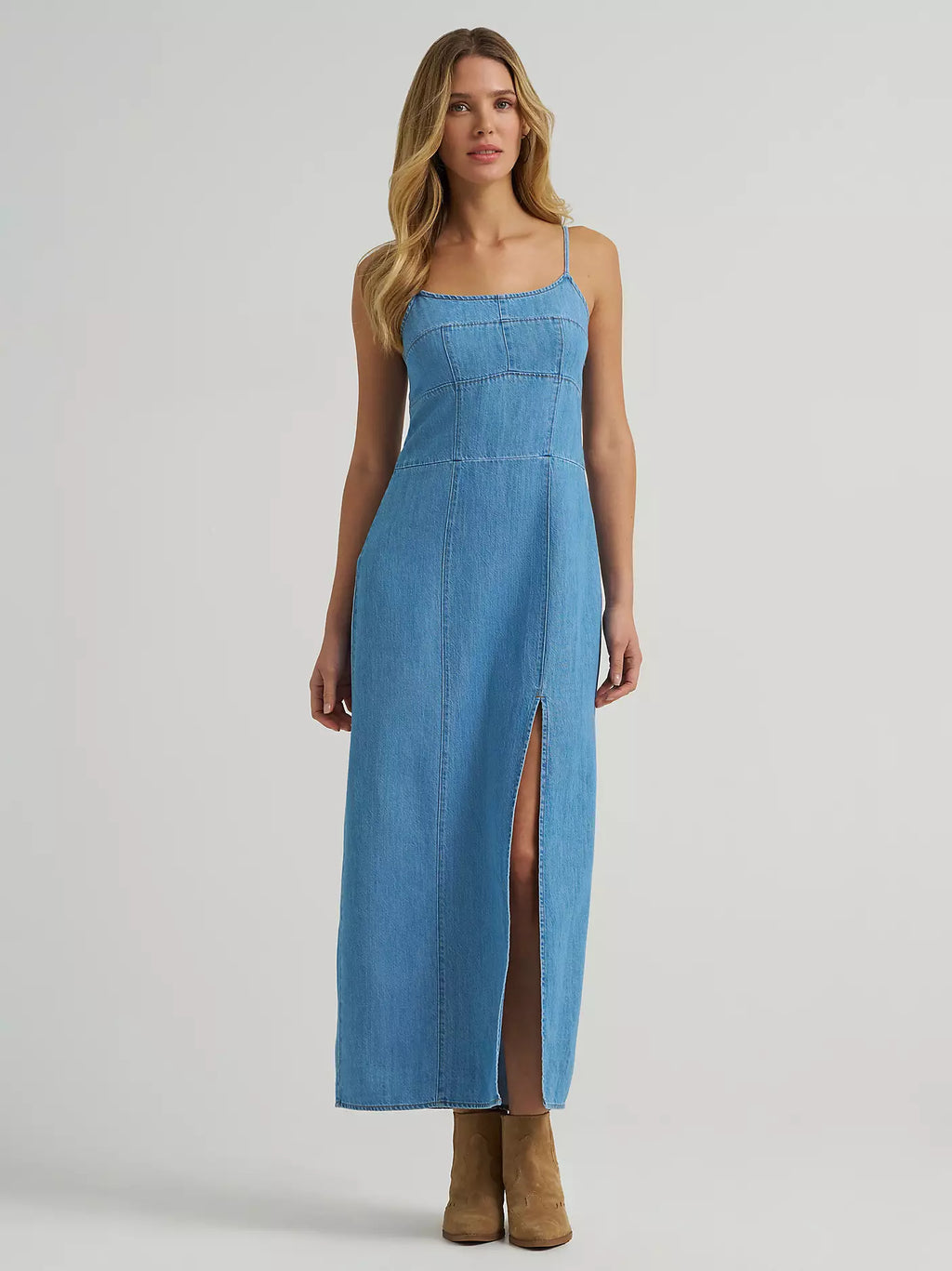 WOMEN'S WRANGLER DENIM SLIT FRONT MAXI DRESS 112375237