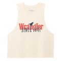 Wrangler Womens Graphic Festival Crop Tank Top Egret - 112375847