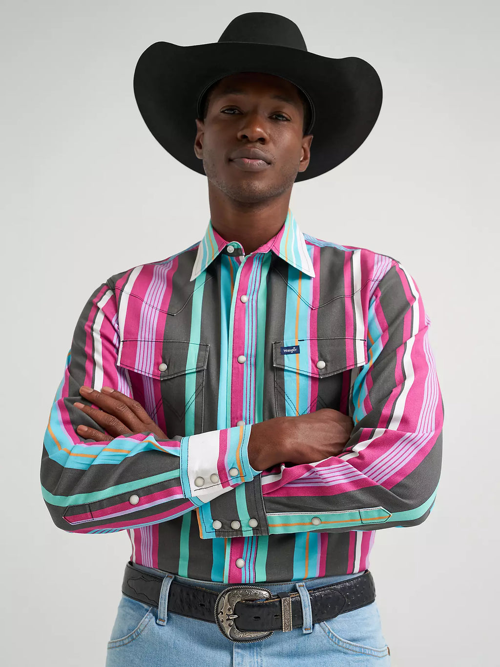 VINTAGE-INSPIRED BRUSHPOPPER WESTERN SNAP WORKSHIRT 112379230