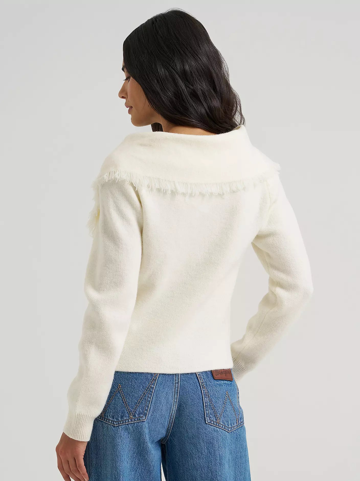 WOMEN'S HEARTLAND FRINGE COLLAR CARDIGAN SWEATER 112382510