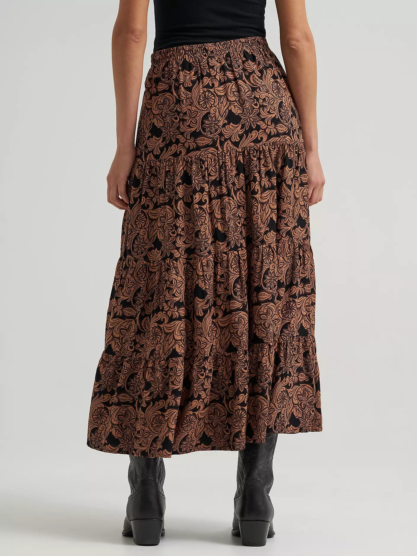 WOMEN'S WRANGLER PRINTED TIERED MAXI SKIRT 112382513