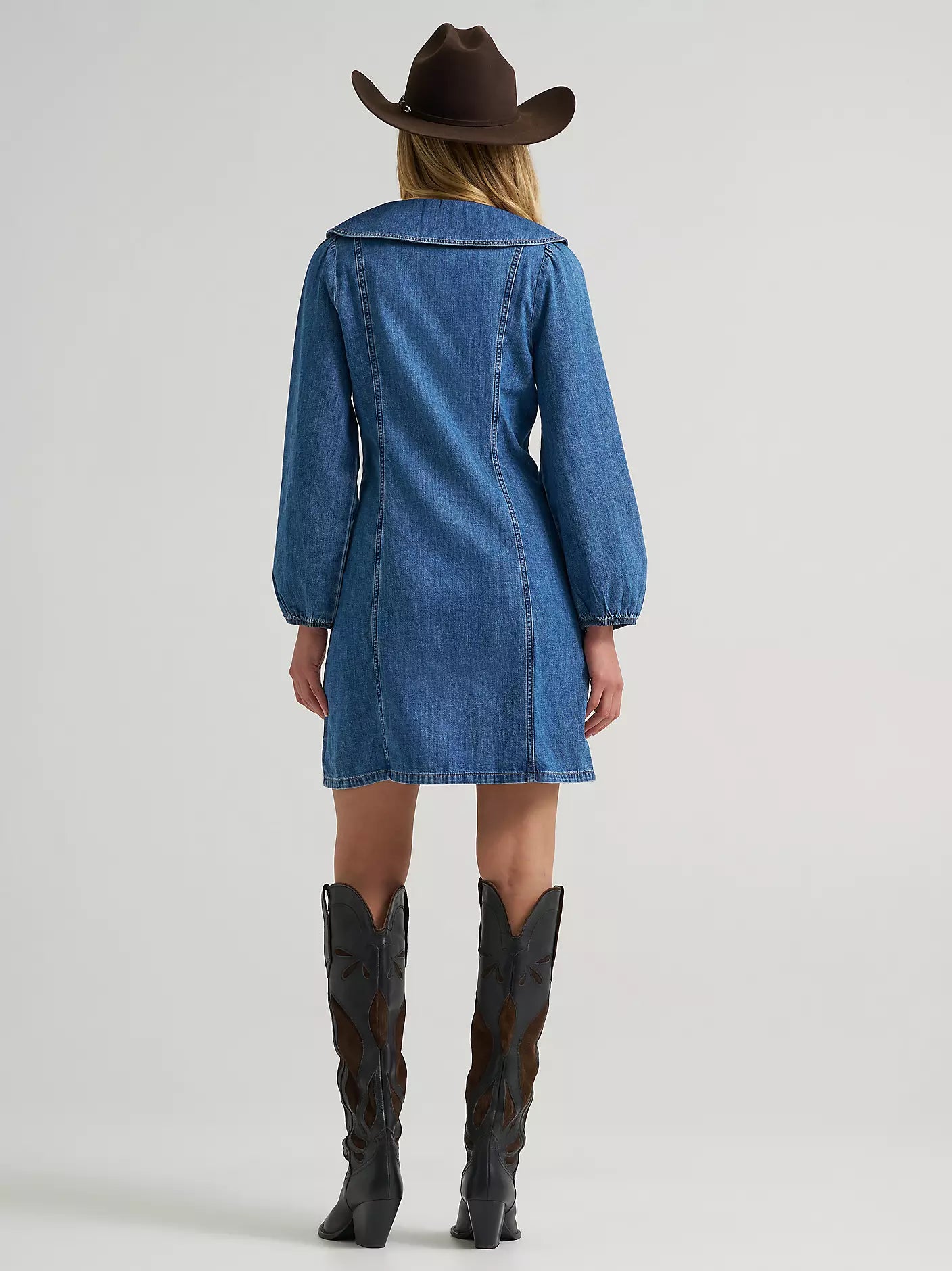 WOMEN'S PETER PAN COLLAR DENIM DRESS 112382547