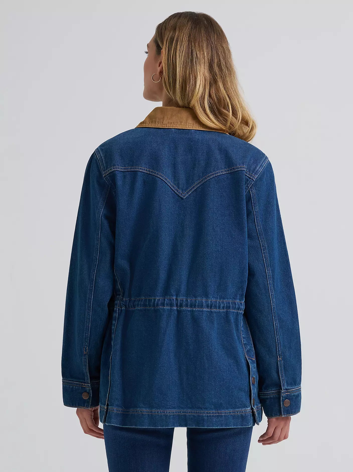 WOMEN'S DENIM CINCHED WAIST BARN JACKET 112382730