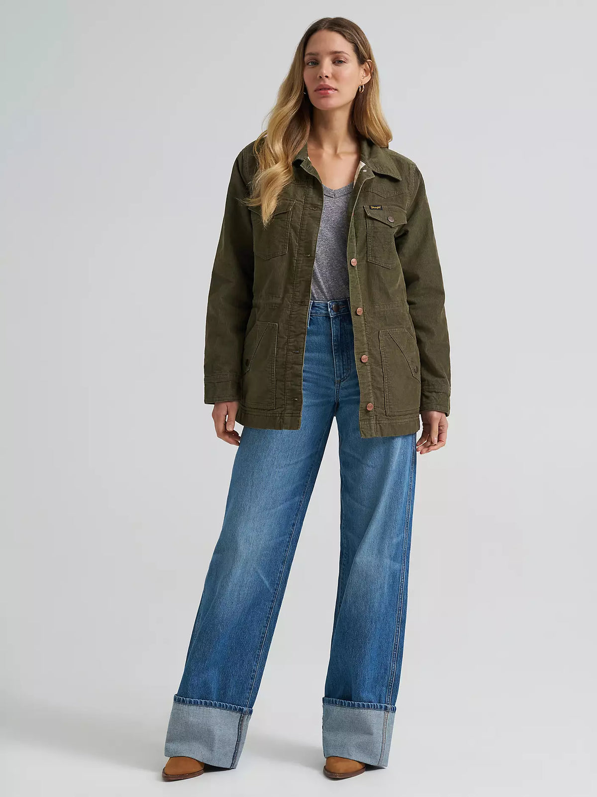 WOMEN'S CORDUROY QUILT-LINED BARN JACKET 112382739