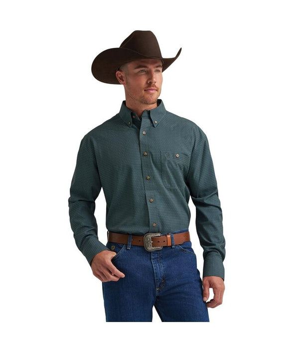 112385378 GEORGE STRAIT BUTTON GREEN WRANGLER