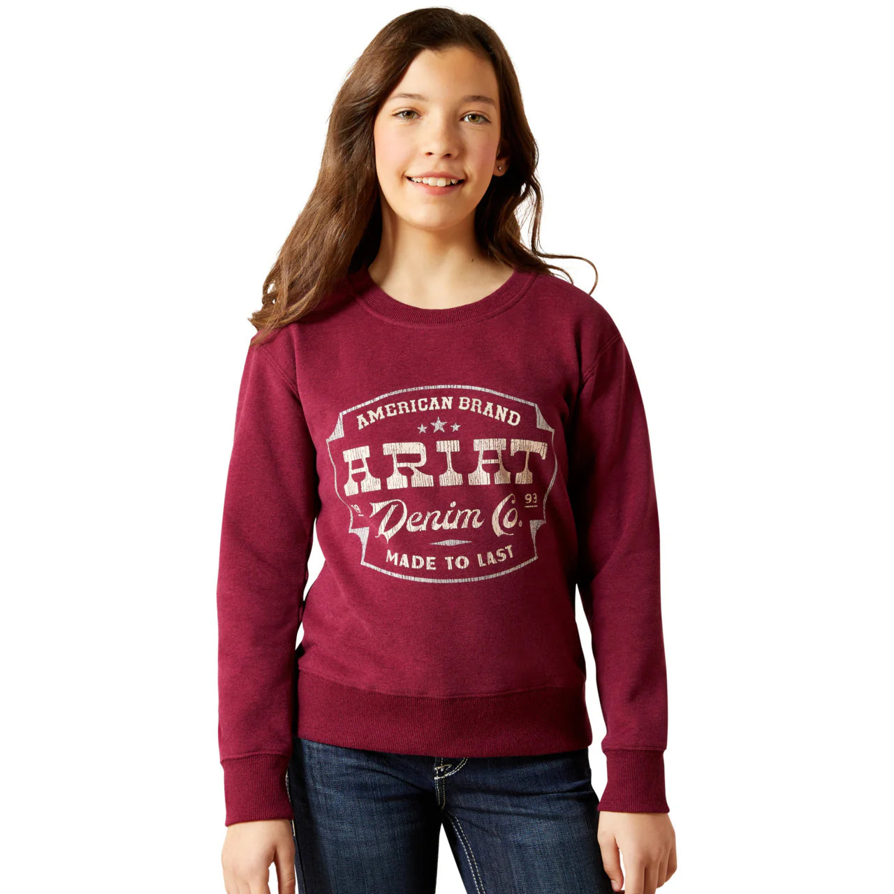 Ariat Youth Girl's Heather Red Emblem Sweatshirt 10065861