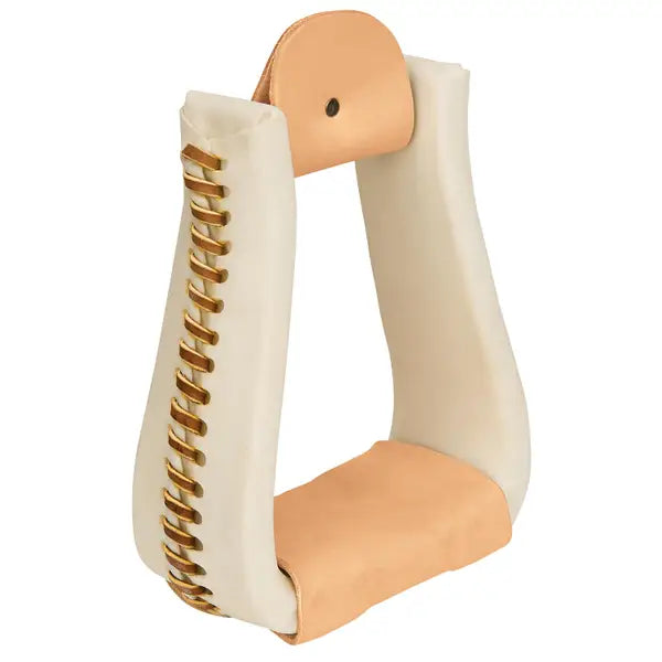 Rawhide Leather Covered Stirrups, Roper 30-0760