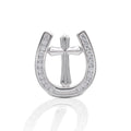 12NTT Kelly Herd Horseshoe Cross Tie Tack - Sterling Silver
