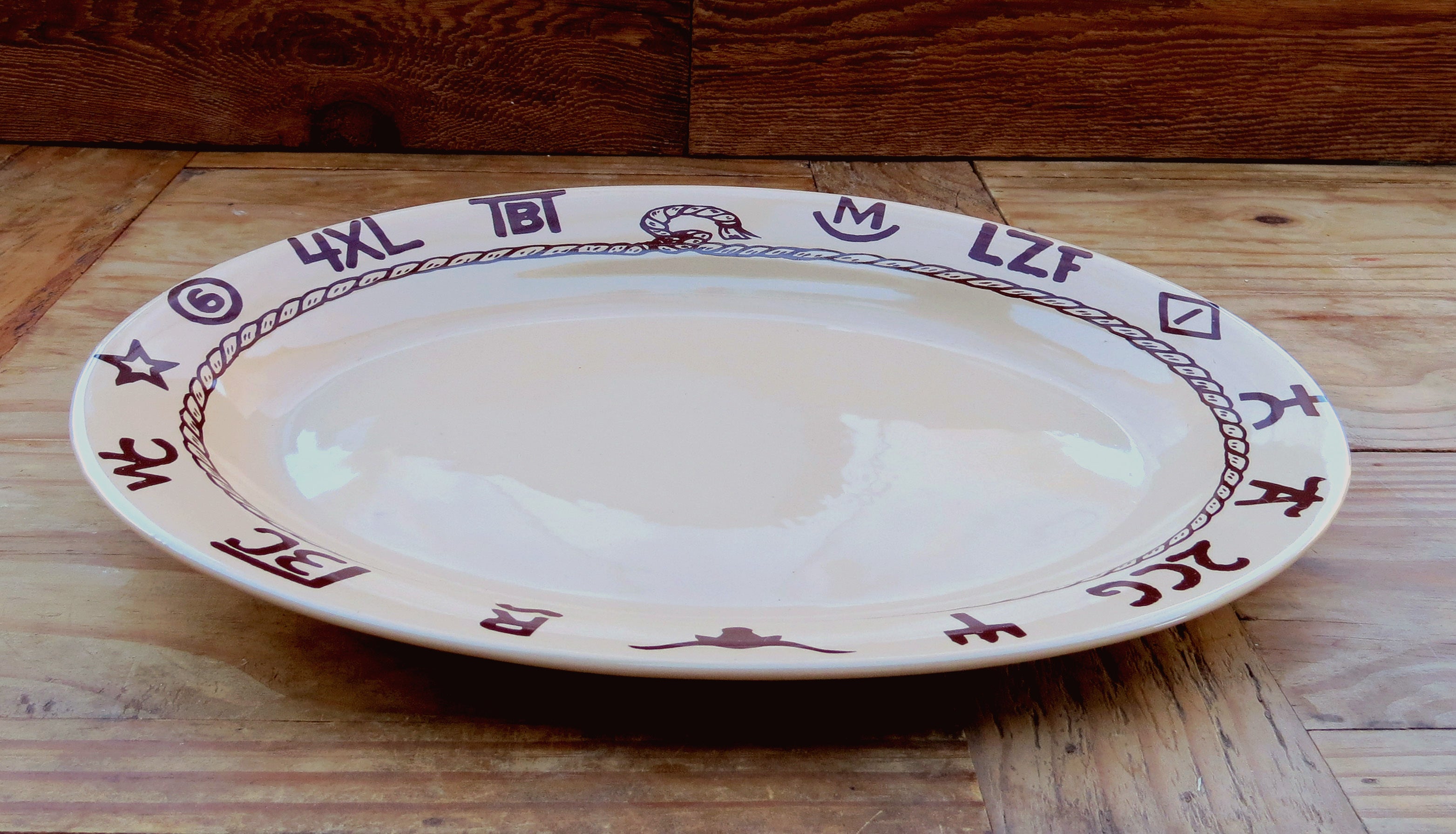 oval plate, branded 505