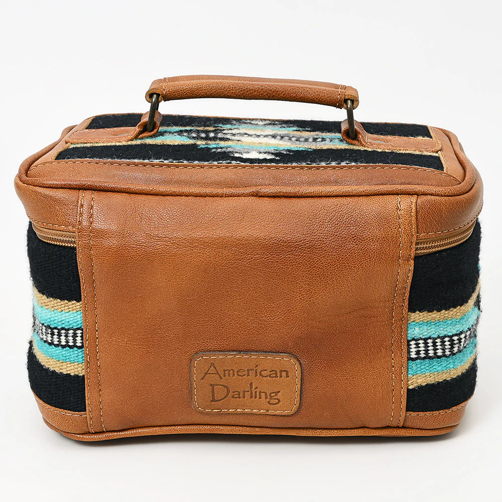 ADBG1320C American Darling Hand-Woven Saddle Blanket & Genuine Leather Western Jewelry Case