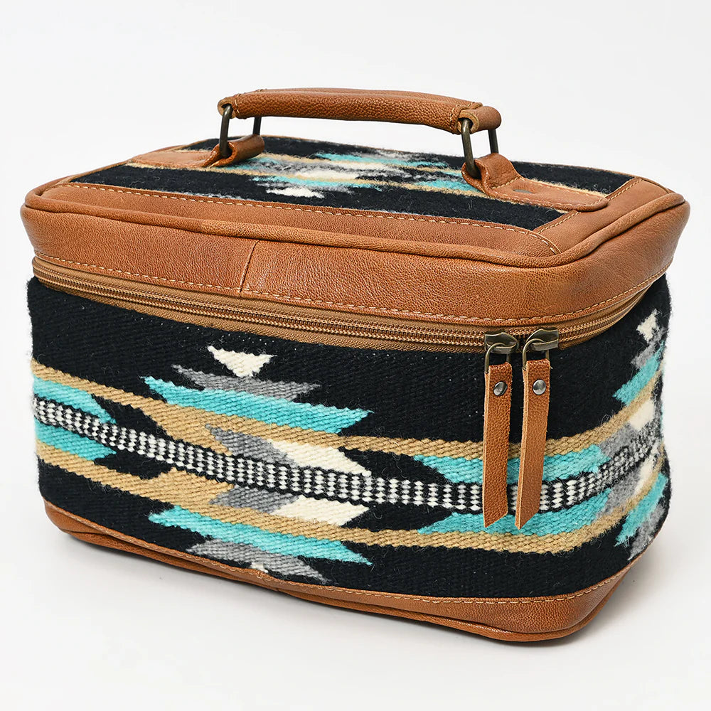 ADBG1320C American Darling Hand-Woven Saddle Blanket & Genuine Leather Western Jewelry Case