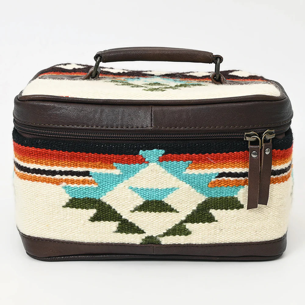 ADBG1320D American Darling Hand-Woven Saddle Blanket & Genuine Leather Western Jewelry Case