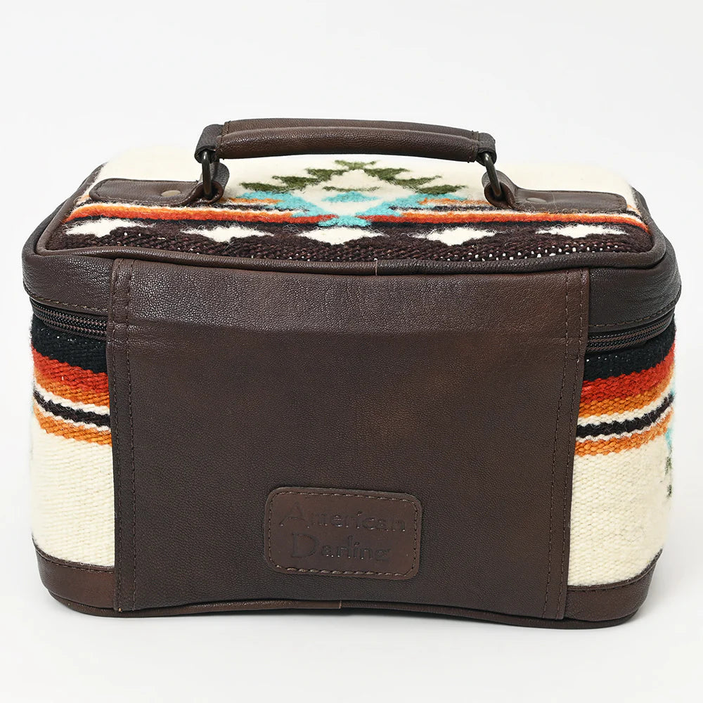 ADBG1320D American Darling Hand-Woven Saddle Blanket & Genuine Leather Western Jewelry Case