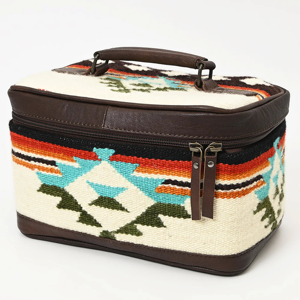 ADBG1320D American Darling Hand-Woven Saddle Blanket & Genuine Leather Western Jewelry Case