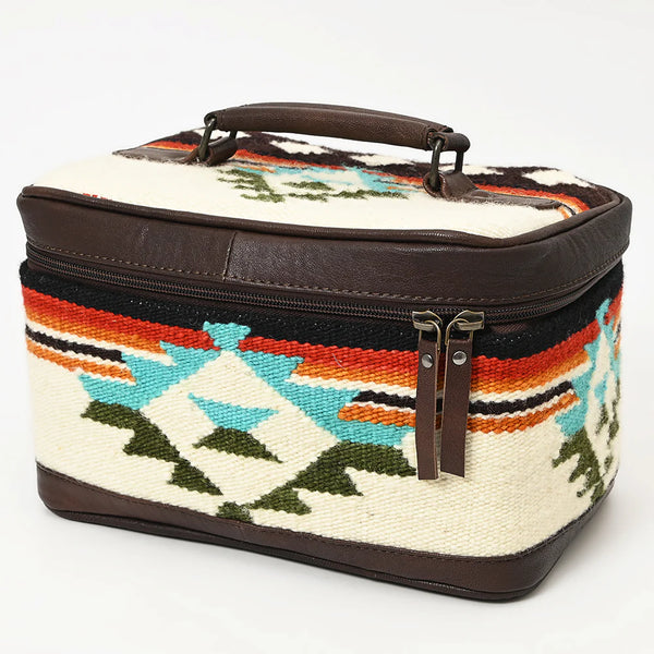 ADBG1320D American Darling Hand-Woven Saddle Blanket & Genuine Leather Western Jewelry Case