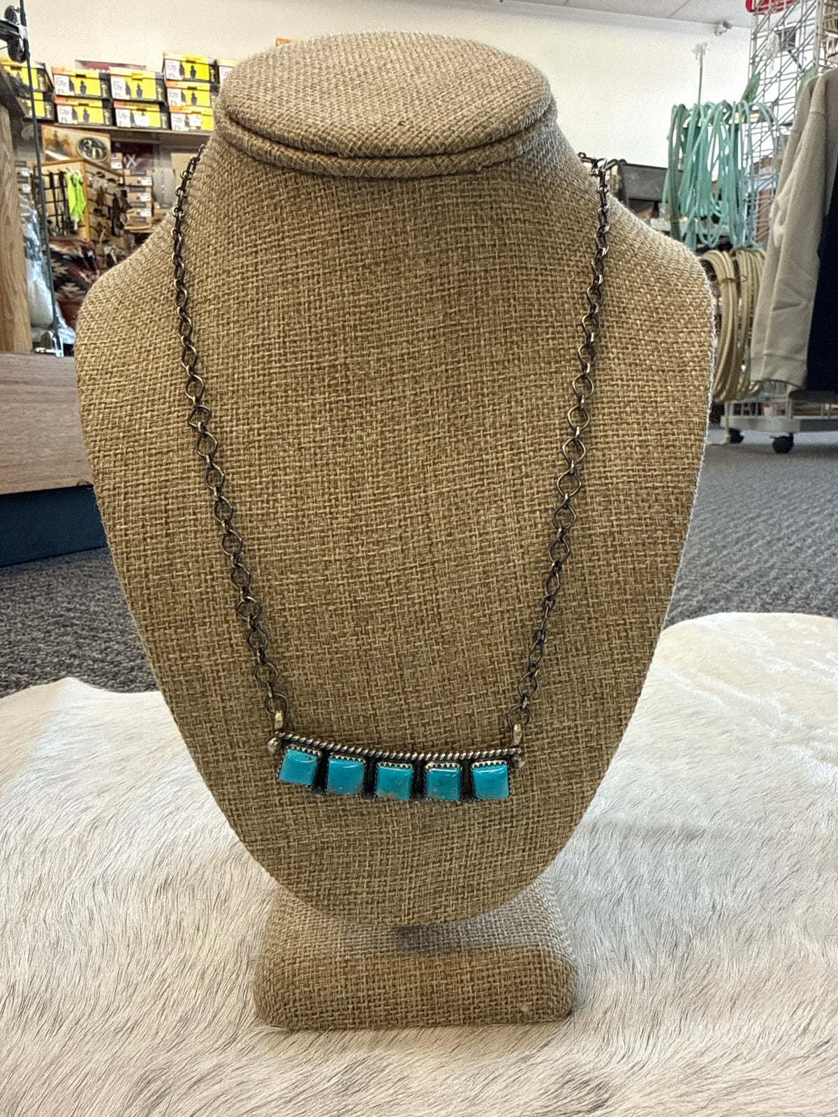 5 stone turquoise necklace
