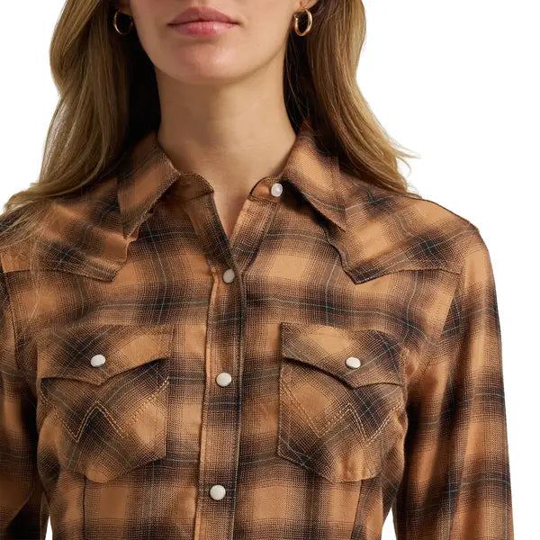 Wrangler Women's Western Flannel Maxi Shirt Dress 112382757