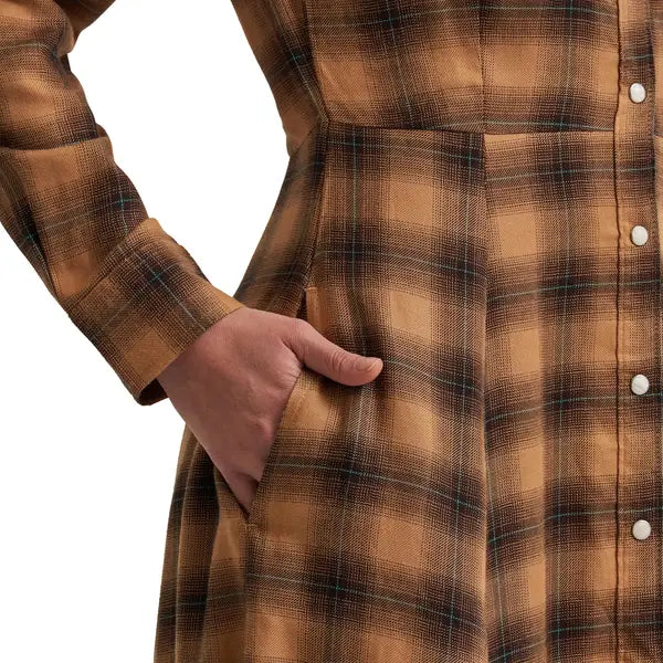Wrangler Women's Western Flannel Maxi Shirt Dress 112382757