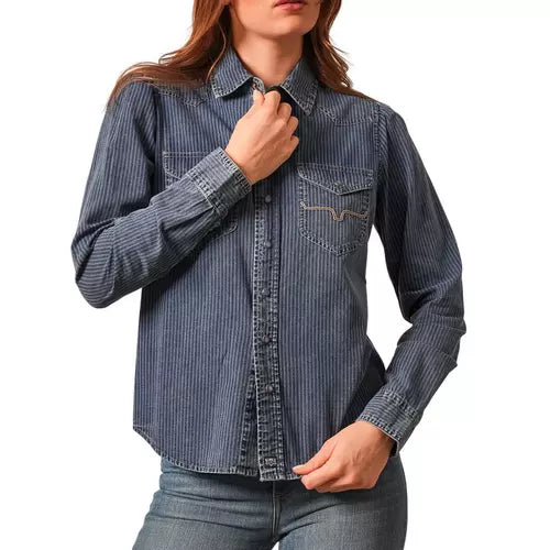 Women's Kimes Ranch Frankie Denim Snap Long Sleeve Shirt
