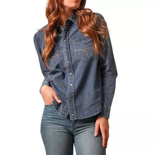 Women's Kimes Ranch Frankie Denim Snap Long Sleeve Shirt