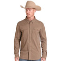 Men's Tek Micro Geo Print Snap Shirt Camel BMN2S09461