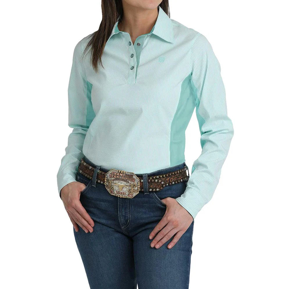 Cinch Women's Light Blue Hybrid Snap Shirt MSW7916001