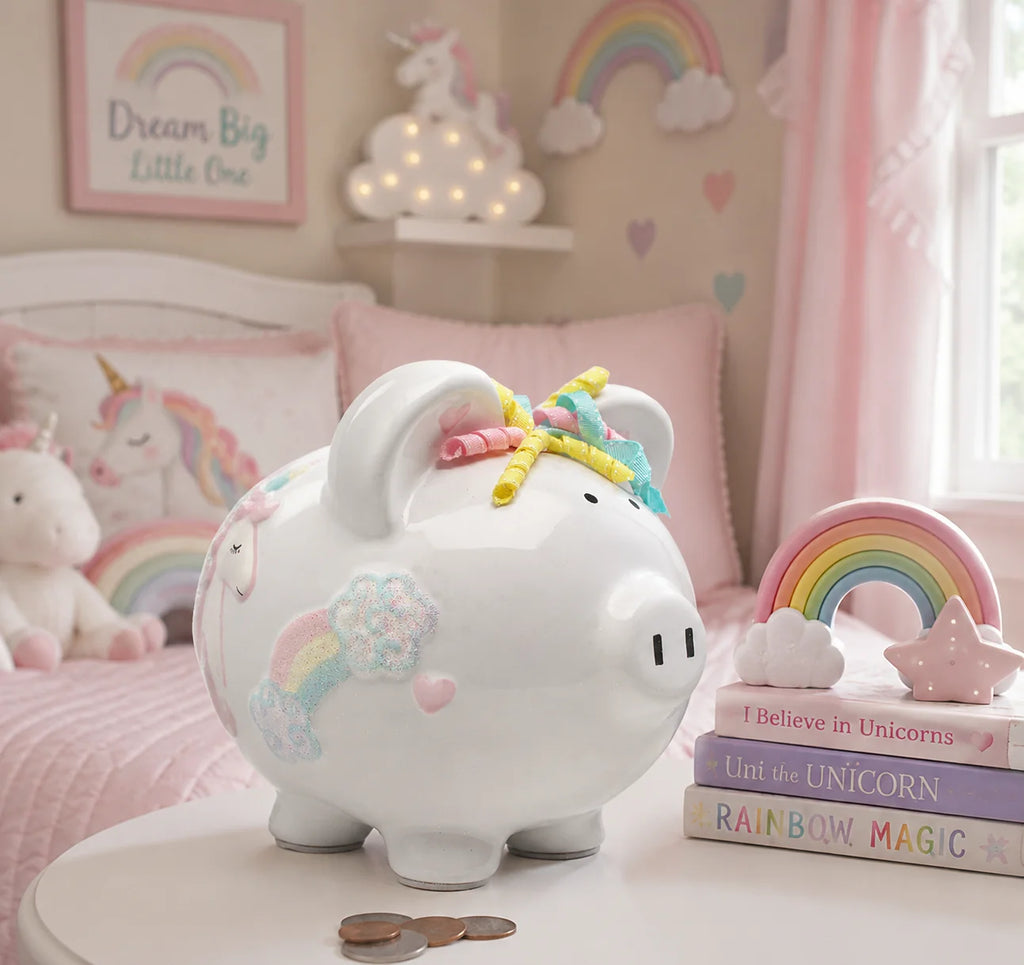 Unicorn and Rainbows Large Piggy Bank 36834