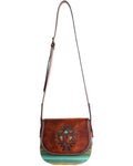 CATCHFLY WOMEN'S SOUTHWESTERN STEERHEAD CROSSBODY SADDLE BAG 2000433006