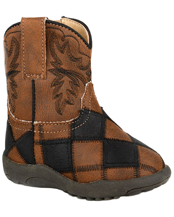 INFANTS BOYS BLACK AND TAN PATCHWORK 09-016-1902-3643