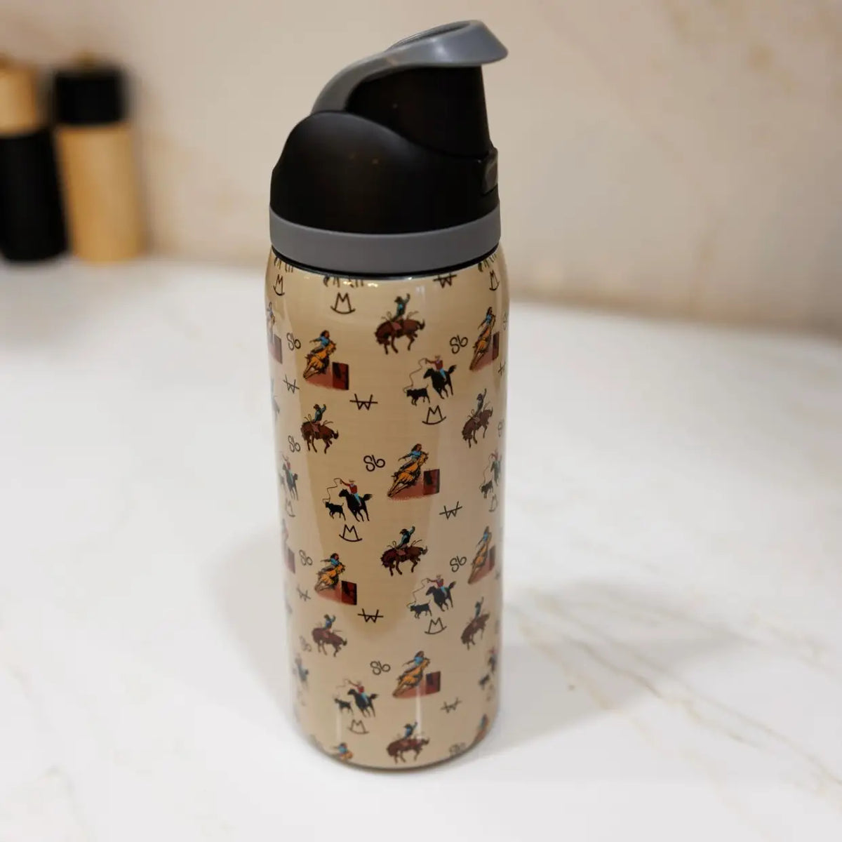 Vintage Cowboy Stainless Steel Water Bottle WTRBLT003