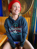 Cowboys & Beer Neon Acid Wash Cropped Hooded Sweatshirt