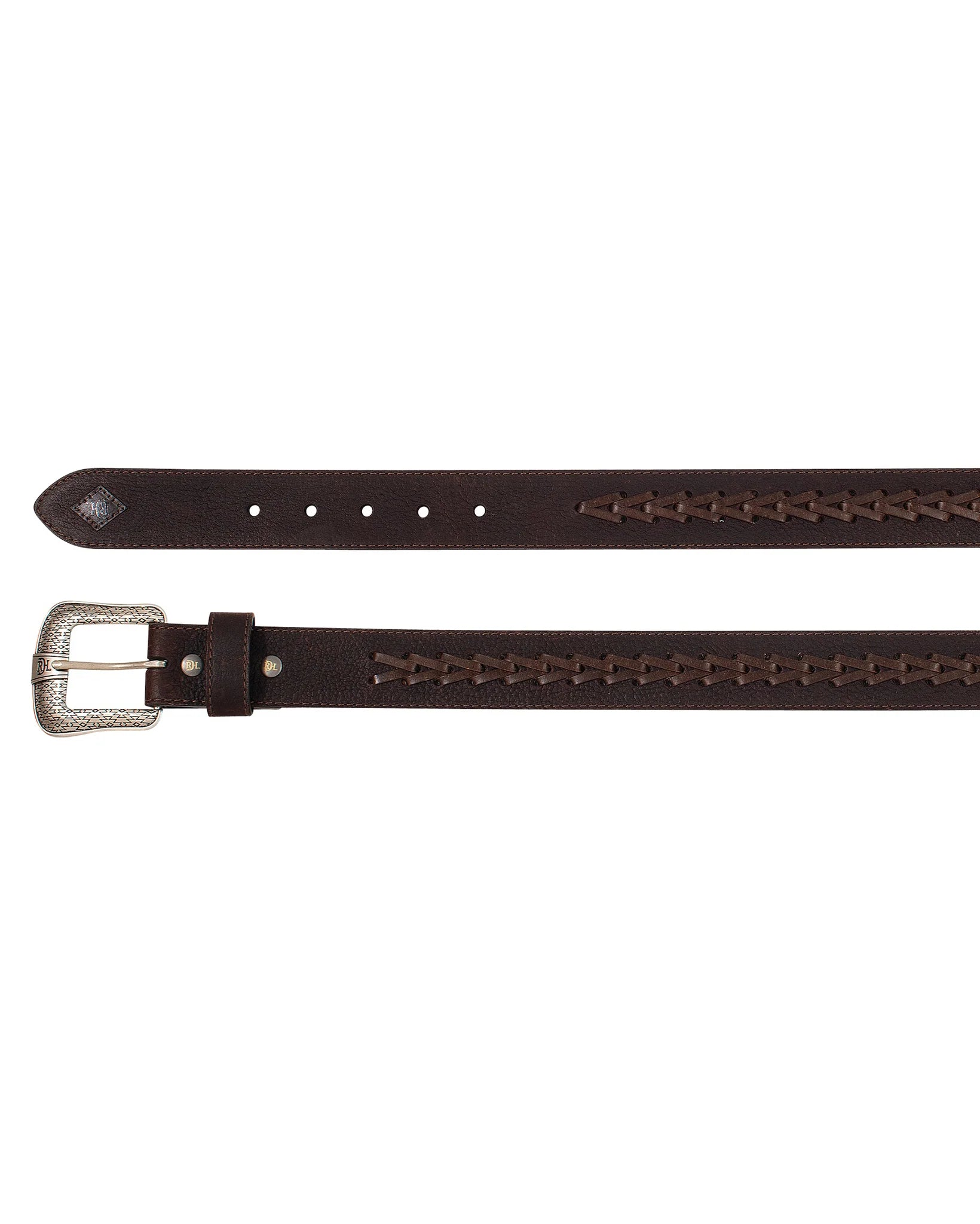 2510130241 Men's Arrow Stitch Genuine Leather Belt