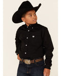 BOYS CINCH SOLID BUTTON DOWN BLACK MTW7060027