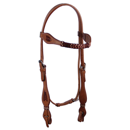 2902  HEADSTALL FLAT RAWHIDE W/CHEVRON RAWHIDE