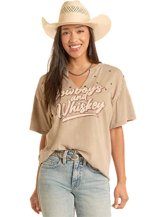 Rock and Roll Cowgirl Women's V-Neck Tee Shirt BW21T09028