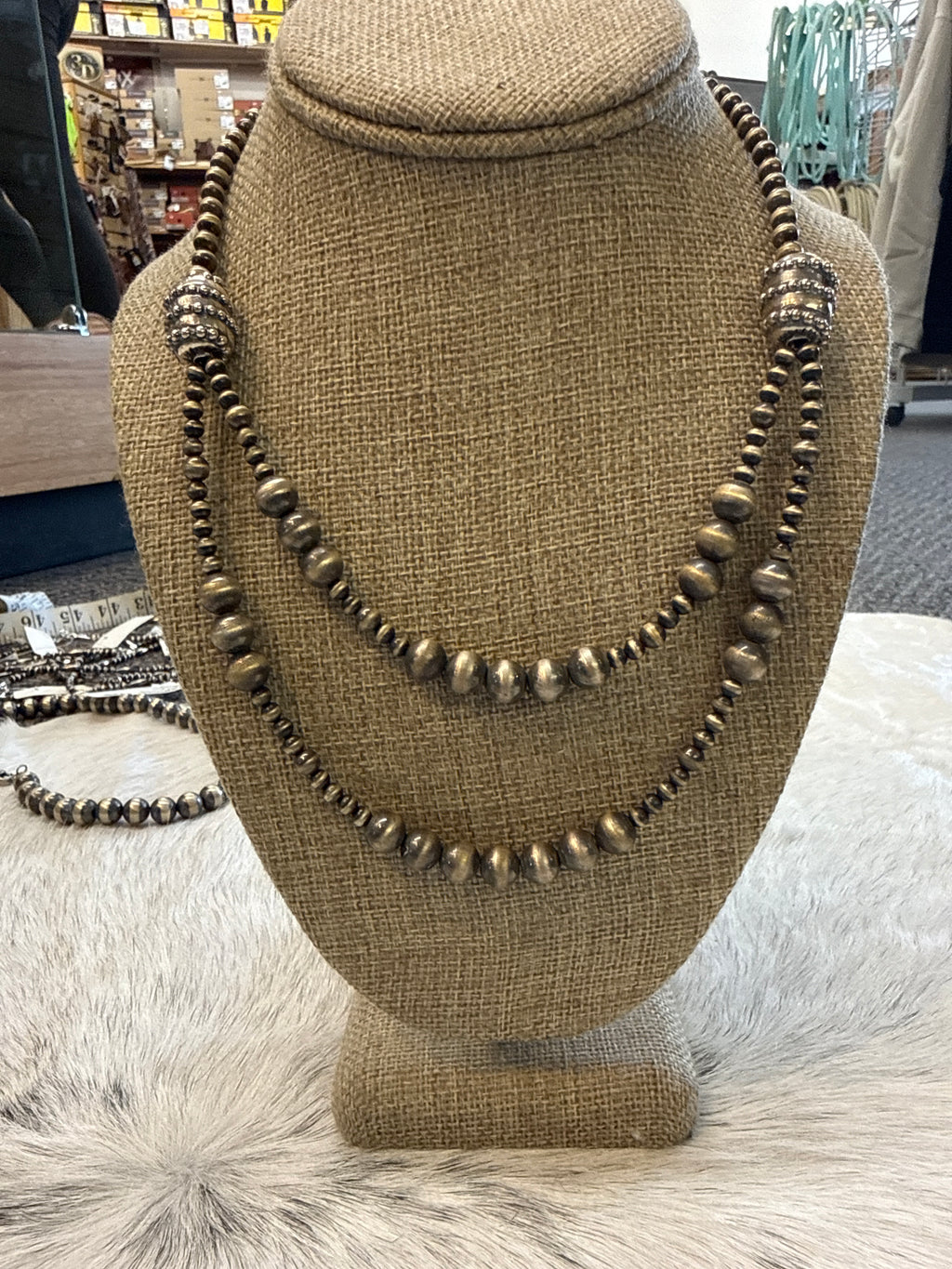 Double Strand Barrel Necklace