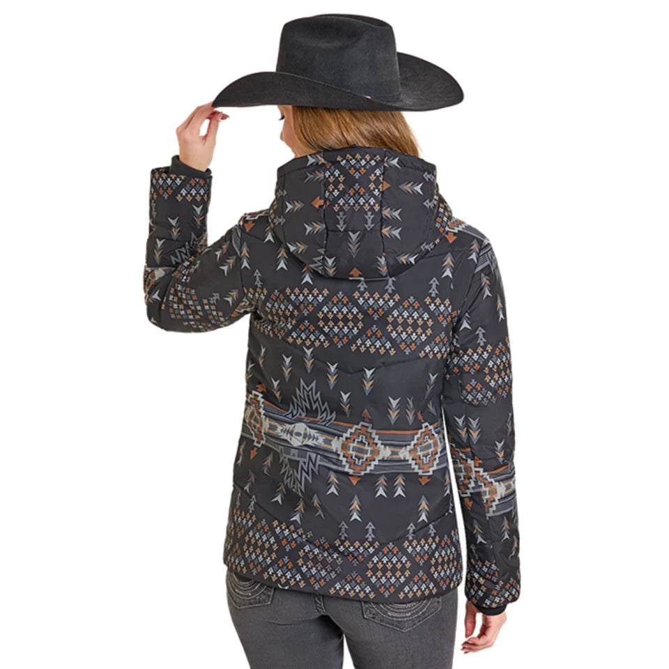 PANHANDLE WOMEN'S AZTEC HOODED PUFFER JACKET DW92C06854