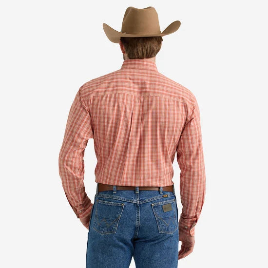 WRANGLER MENS SIENNA PLAID LONG SLEEVE BUTTON SHIRT 112352719
