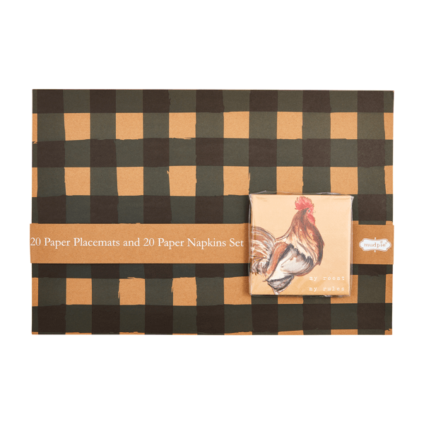 CHICKEN PLACEMAT NAPKIN SET 41160020C