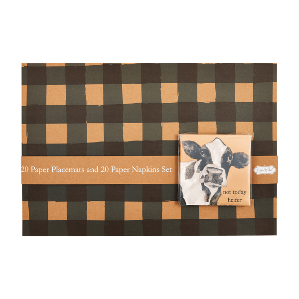COW PLACEMAT NAPKIN SET 41160020W