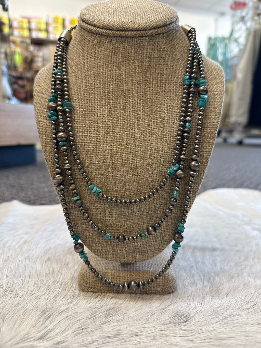3 turquoise & pearl set 095394