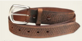 131-45 MEN'S GINGERICH LEATHER BASKETWEAVE LEATHER BELT